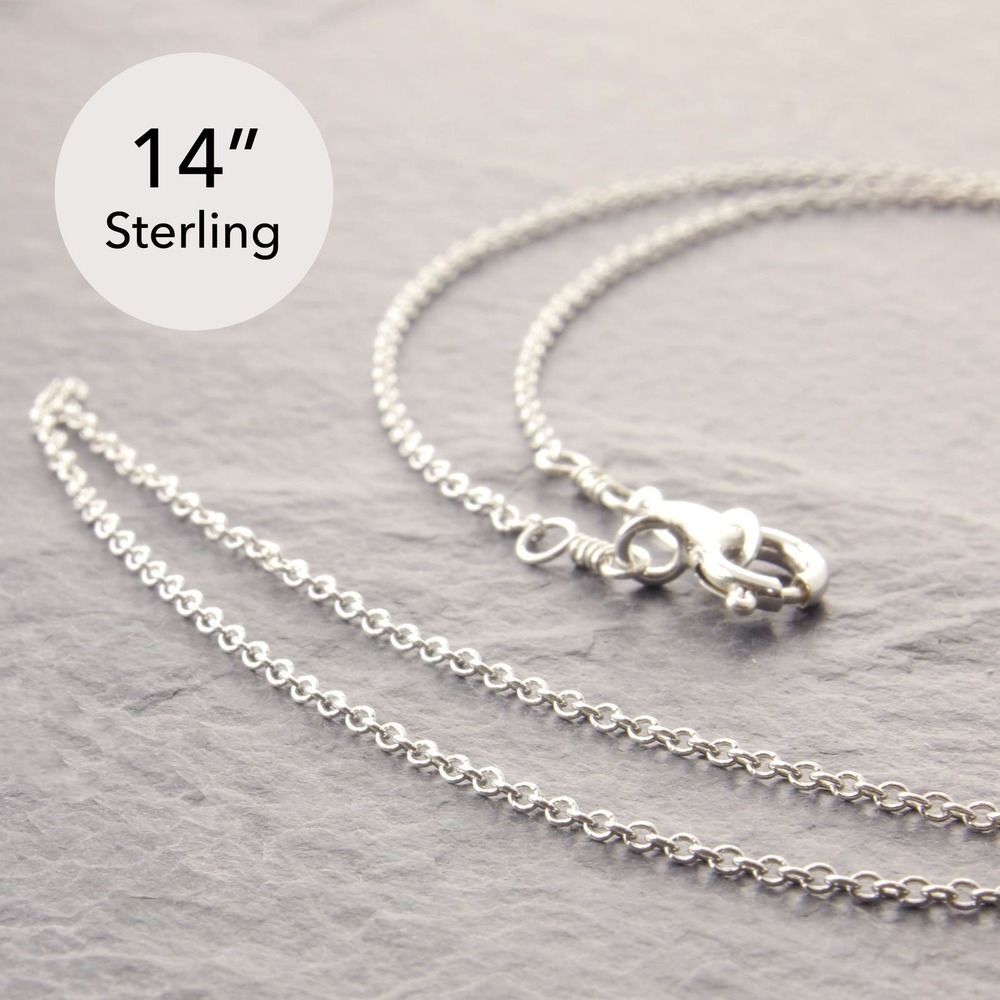 14” Dainty Sterling Chain Necklace (#2-28-1sd-sp) by Megu's Attic